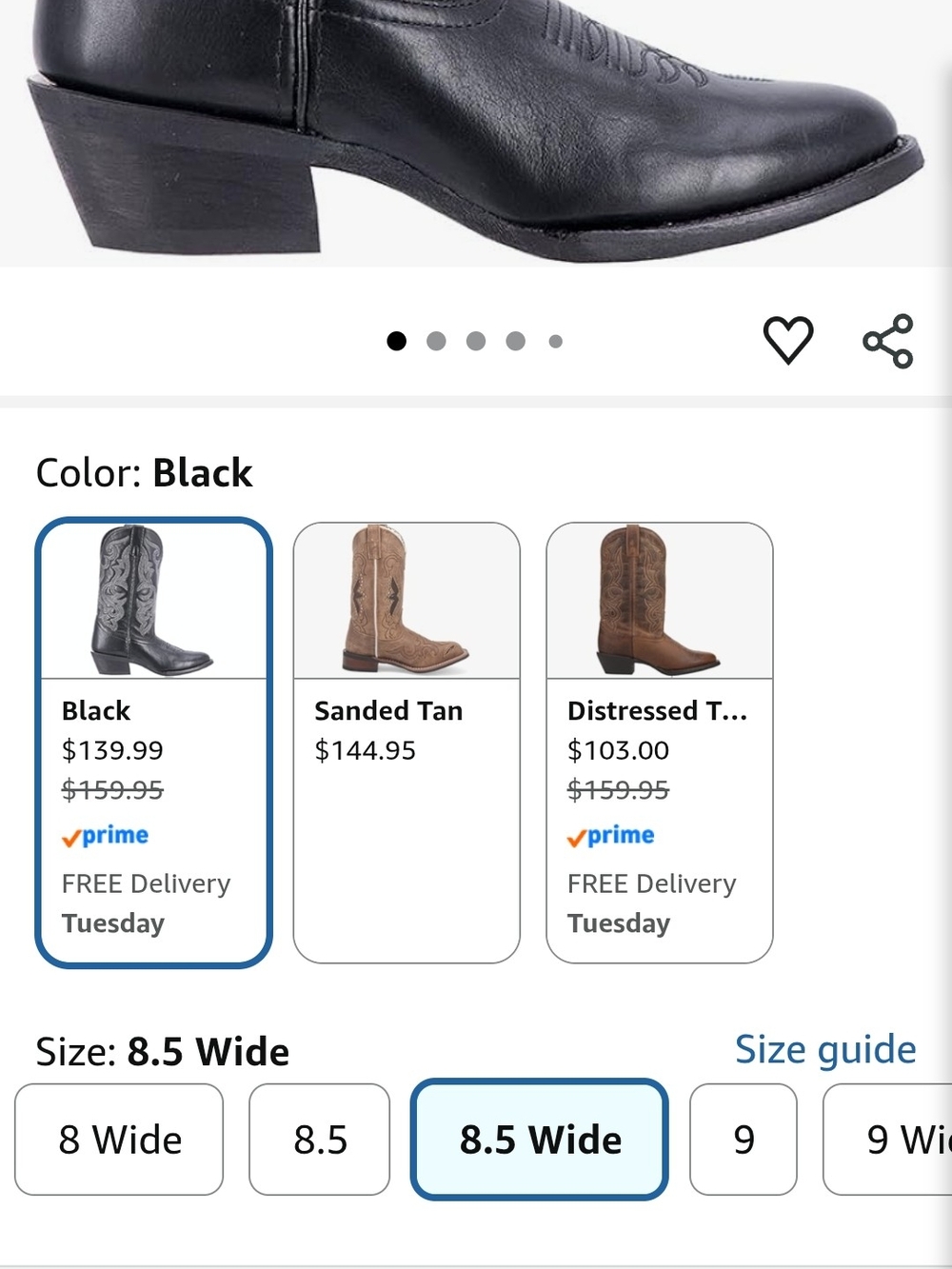Laredo Black Leather Womans Western Cowboy Boots - Picture 11 of 11